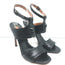 Alaia Ankle Strap Sandals Black Leather Size 37.5 Open Toe Heels