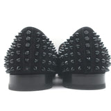 Christian Louboutin Dandelion Spikes Slip-On Loafers Black Suede Size 42