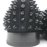 Christian Louboutin Dandelion Spikes Slip-On Loafers Black Suede Size 42