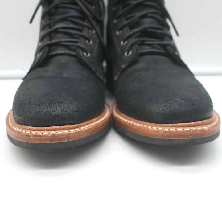 Truman Boot Co. Rough Out Lace-Up Ankle Boots Black Oiled Leather Size 9