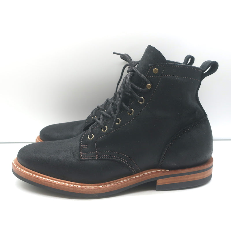 Truman Boot Co. Rough Out Lace-Up Ankle Boots Black Oiled Leather Size 9