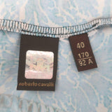 Roberto Cavalli Maxi Dress Blue & Black Printed Stretch Jersey Size 40