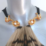 Roberto Cavalli Embellished-Neck Gown Tiger Print Chiffon & Black Jersey Size 42