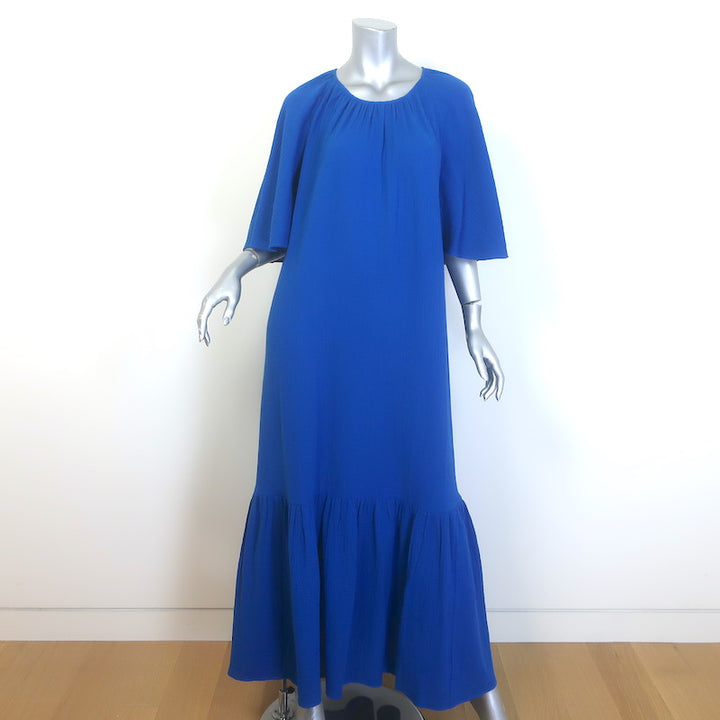 ERES Leto Maxi Dress Mediterranean Blue Cotton Gauze Size Small/Medium NEW