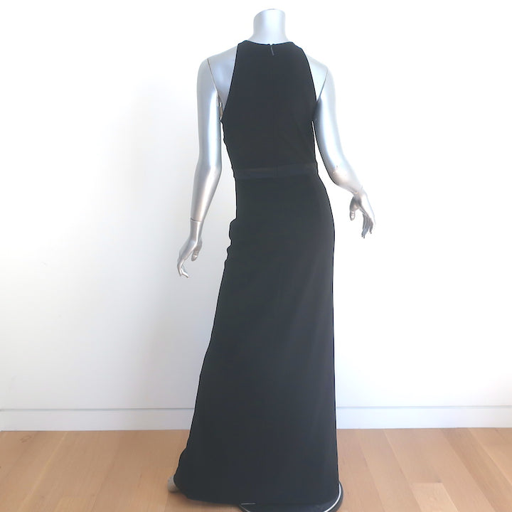 Roberto Cavalli Embellished-Neck Gown Tiger Print Chiffon &amp; Black Jersey Size 42