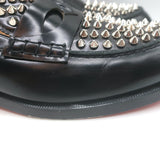Christian Louboutin Montezupik Spike Studded Loafers Black Leather Size 41