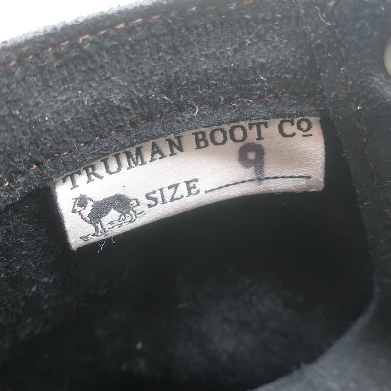 Truman Boot Co. Rough Out Lace-Up Ankle Boots Black Oiled Leather Size 9