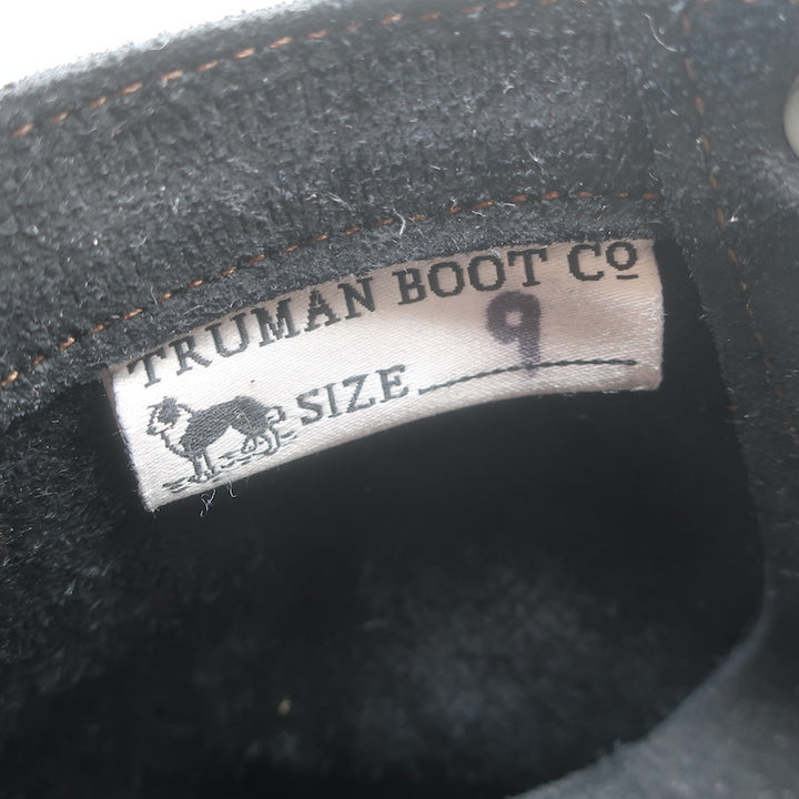 Truman Boot Co. Rough Out Lace-Up Ankle Boots Black Oiled Leather Size 9