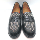 Christian Louboutin Montezupik Spike Studded Loafers Black Leather Size 41