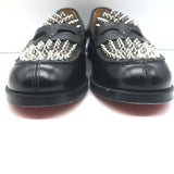 Christian Louboutin Montezupik Spike Studded Loafers Black Leather Size 41
