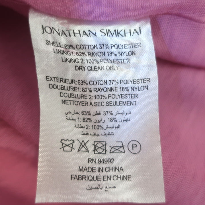 Jonathan Simkhai Sanam Puff Sleeve Mini Bubble Dress Opera Pink Size 2