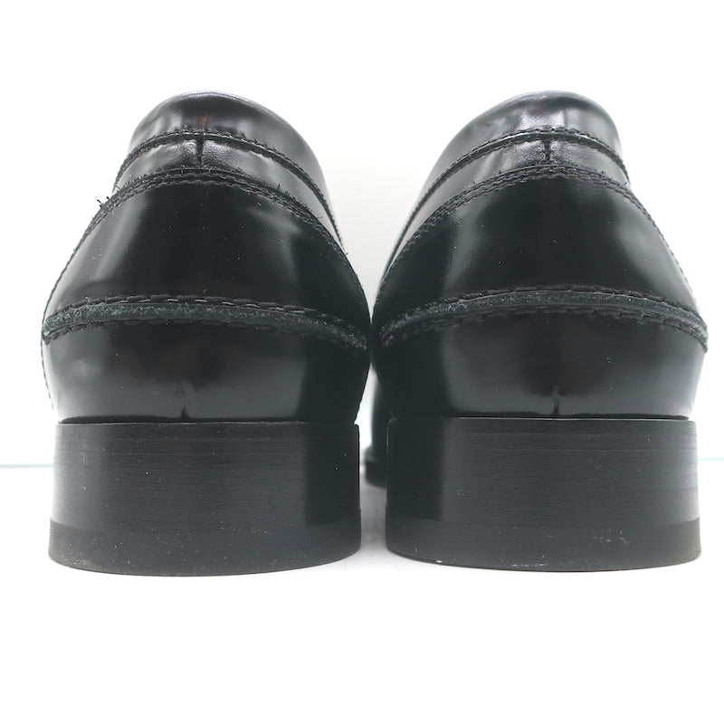 Christian Louboutin Montezupik Spike Studded Loafers Black Leather Size 41