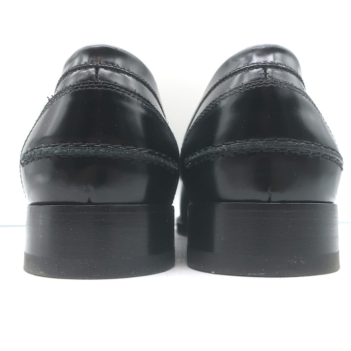 Christian Louboutin Montezupik Spike Studded Loafers Black Leather Size 41