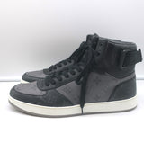 Louis Vuitton Rivoli High Top Sneakers Black & Gray Monogram Canvas Size 8.5