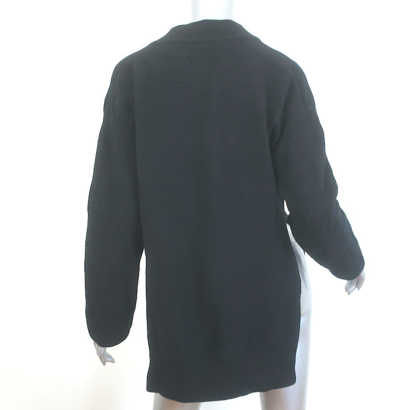 Hermes H-Intarsia Knit Sweater Black Virgin Wool Size 34