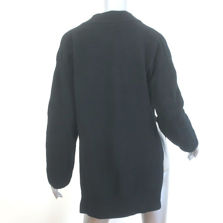 Hermes H-Intarsia Knit Sweater Black Virgin Wool Size 34