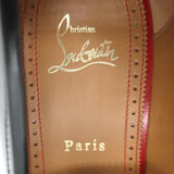 Christian Louboutin Montezupik Spike Studded Loafers Black Leather Size 41