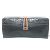 Chloe Turn Lock Clutch Black Patent & Brown Leather Bag