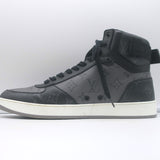 Louis Vuitton Rivoli High Top Sneakers Black & Gray Monogram Canvas Size 8.5