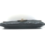 Chloe Turn Lock Clutch Black Patent & Brown Leather Bag