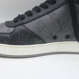 Louis Vuitton Rivoli High Top Sneakers Black & Gray Monogram Canvas Size 8.5