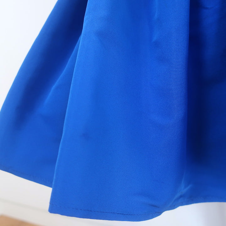 Alexander McQueen Ruffled Mini T-Shirt Dress Black Cotton &amp; Blue Taffeta Size 42