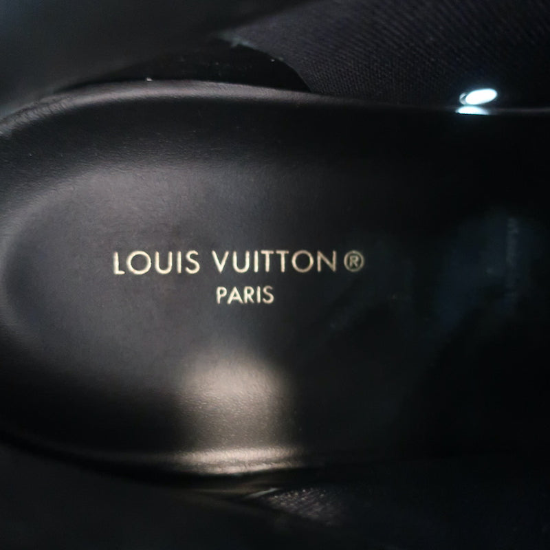 Louis Vuitton Rivoli High Top Sneakers Black &amp; Gray Monogram Canvas Size 8.5