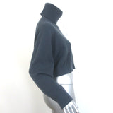 Brunello Cucinelli Cropped Turtleneck Sweater Blue Gray Wool-Cashmere Size Small