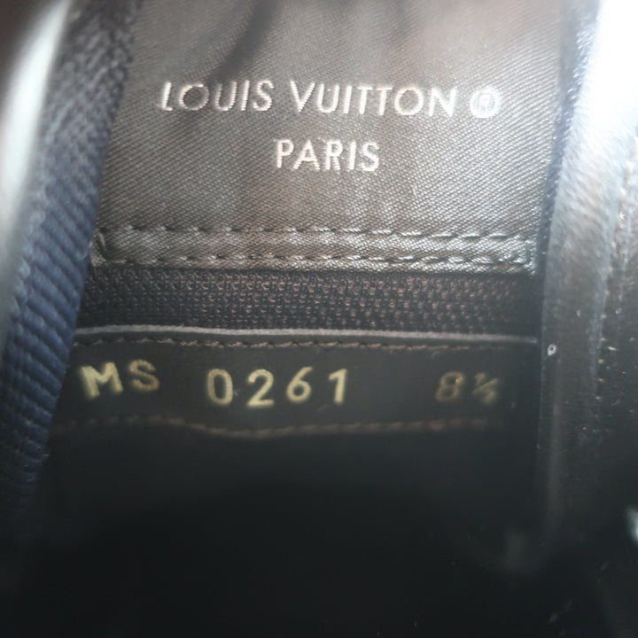 Louis Vuitton Rivoli High Top Sneakers Black &amp; Gray Monogram Canvas Size 8.5