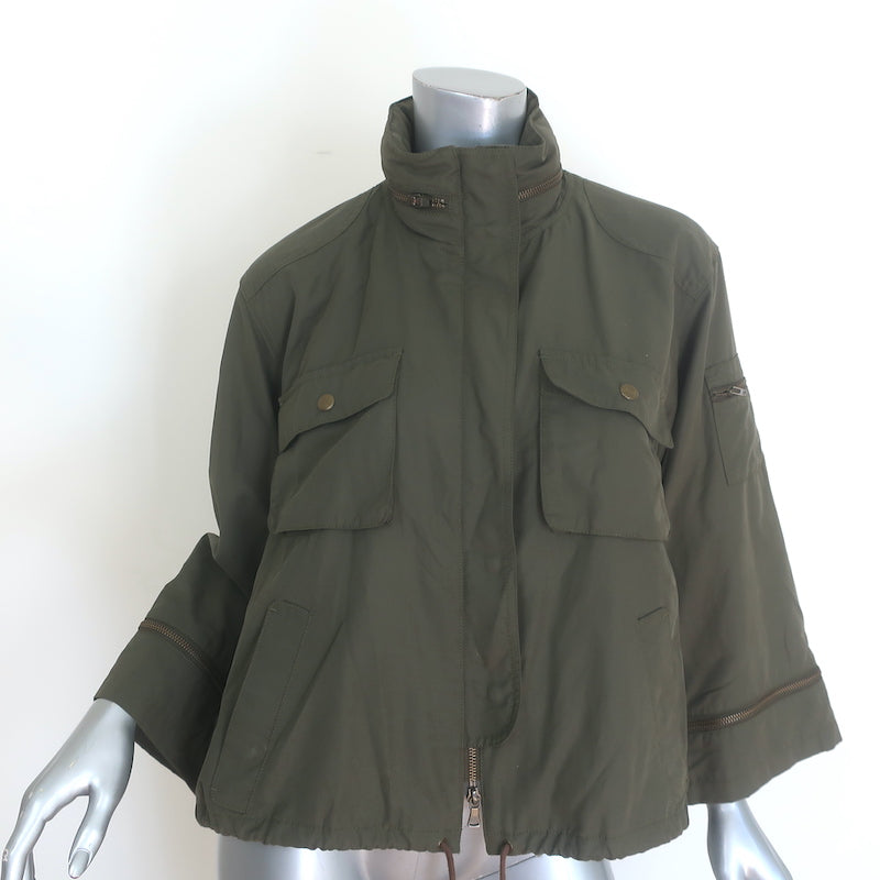 Paper Denim &amp; Cloth Zip-Sleeve Hooded Jacket Army Green Size Small