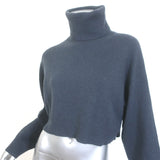 Brunello Cucinelli Cropped Turtleneck Sweater Blue Gray Wool-Cashmere Size Small