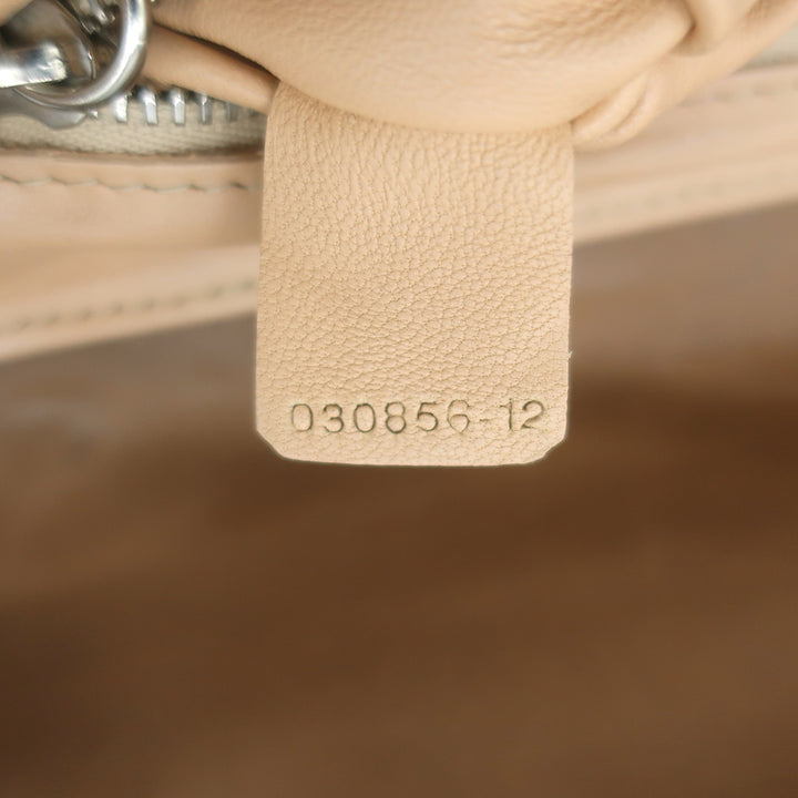 Chloe Turn Lock Clutch Black Patent &amp; Brown Leather Bag