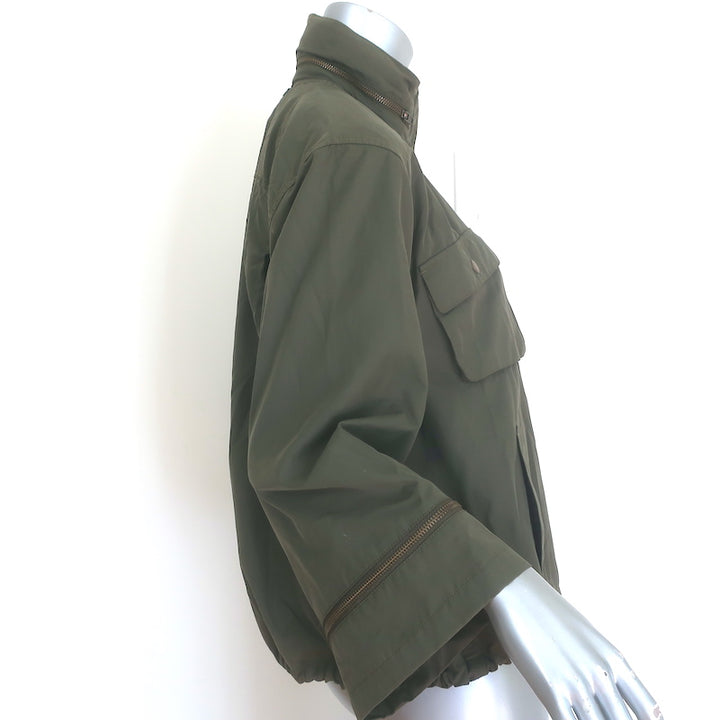 Paper Denim &amp; Cloth Zip-Sleeve Hooded Jacket Army Green Size Small