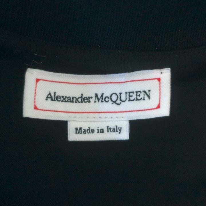 Alexander McQueen Ruffled Mini T-Shirt Dress Black Cotton &amp; Blue Taffeta Size 42