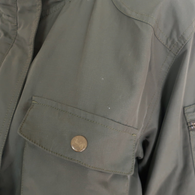 Paper Denim &amp; Cloth Zip-Sleeve Hooded Jacket Army Green Size Small