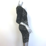 Dolce & Gabbana Draped Leopard Print Mini Dress Gray Stretch Silk Size 38