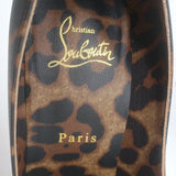 Christian Louboutin Kate 100 Leopard Print Pumps Brown Leather Size 37.5