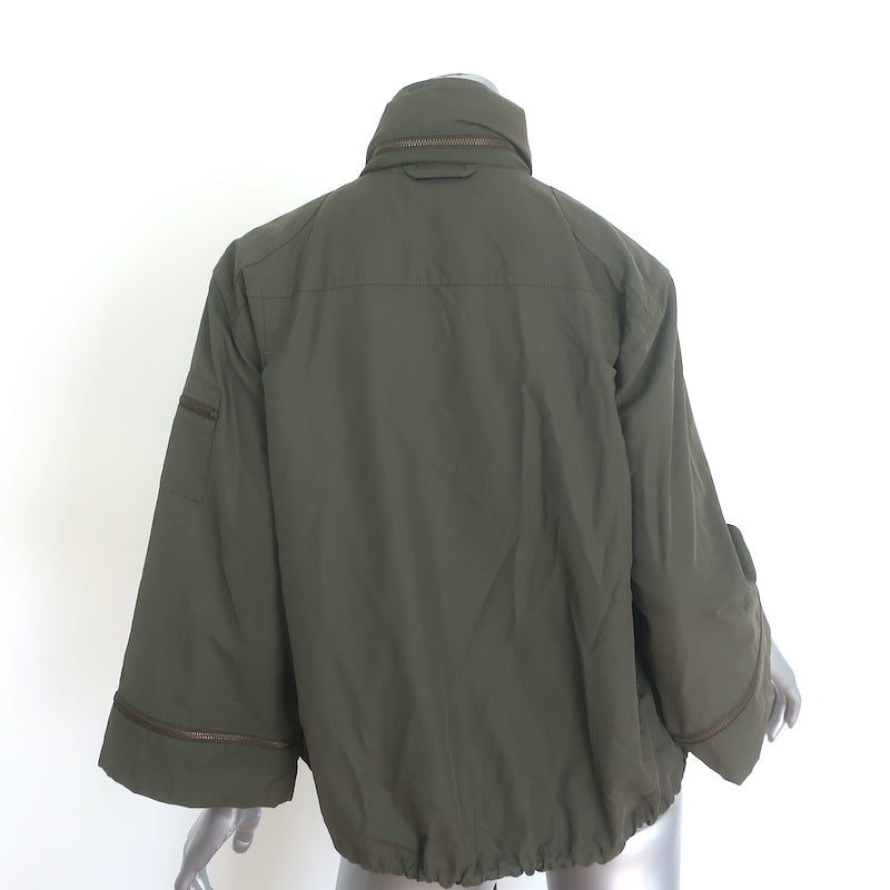 Paper Denim &amp; Cloth Zip-Sleeve Hooded Jacket Army Green Size Small