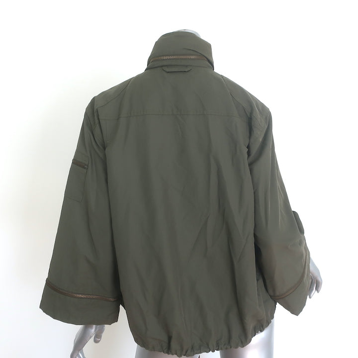 Paper Denim &amp; Cloth Zip-Sleeve Hooded Jacket Army Green Size Small