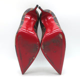 Christian Louboutin Kate 100 Leopard Print Pumps Brown Leather Size 37.5