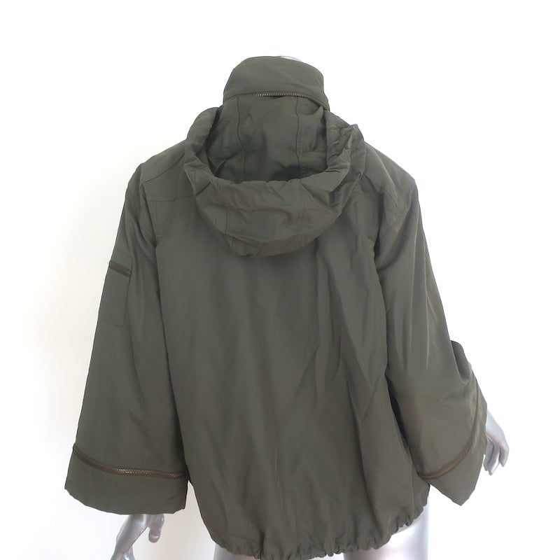 Paper Denim &amp; Cloth Zip-Sleeve Hooded Jacket Army Green Size Small