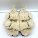Birkenstock Papillio Arizona Teddy Shearling Sandals Eggshell Size 38 New