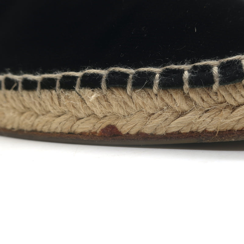 Dolce &amp; Gabbana Crystal Cross-Embroidered Espadrilles Black Velvet Size 9
