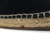 Dolce & Gabbana Crystal Cross-Embroidered Espadrilles Black Velvet Size 9