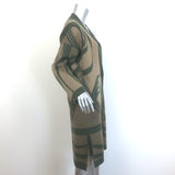 Hermes Promenade du Matin Cashmere Cardigan Coat Brown/Green Size 34