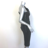 Lanvin Twist-Front One Shoulder Dress Charcoal Ruched Stretch Cotton Size 36