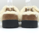 Birkenstock Papillio Arizona Teddy Shearling Sandals Eggshell Size 38 NEW