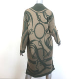 Hermes Promenade du Matin Cashmere Cardigan Coat Brown/Green Size 34