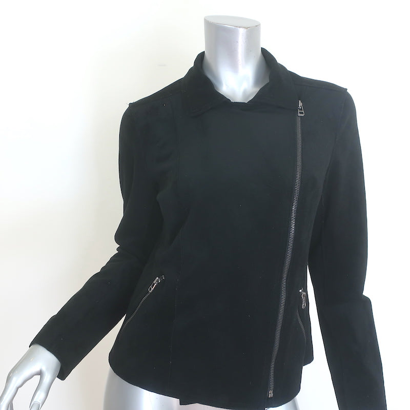 Velvet by Graham &amp; Spencer Xandra Faux Suede Moto Jacket Black Size Small