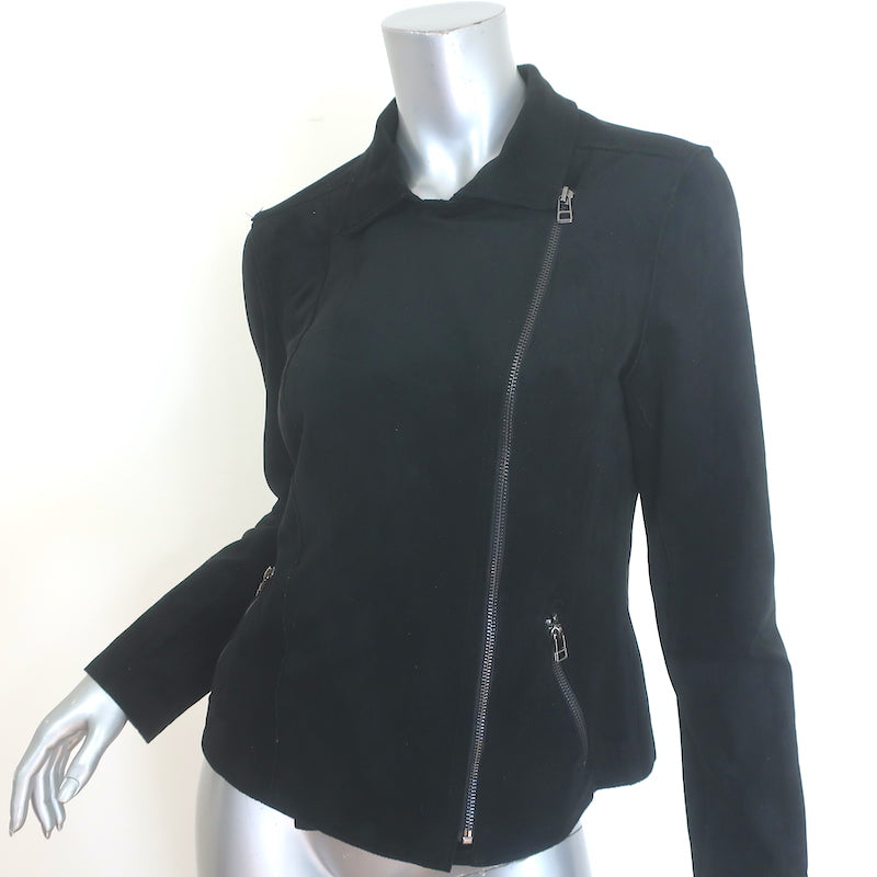 Velvet by Graham &amp; Spencer Xandra Faux Suede Moto Jacket Black Size Small